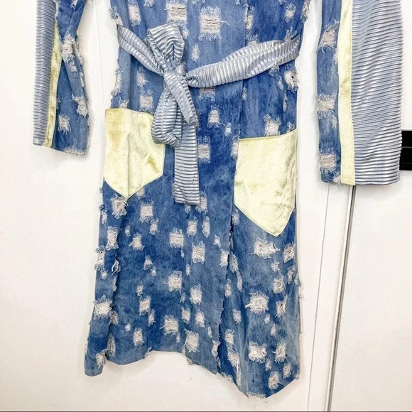 Vivienne Hu distress denim dress runway spring 2019 collection NWT size 2 - Picture 5 of 12